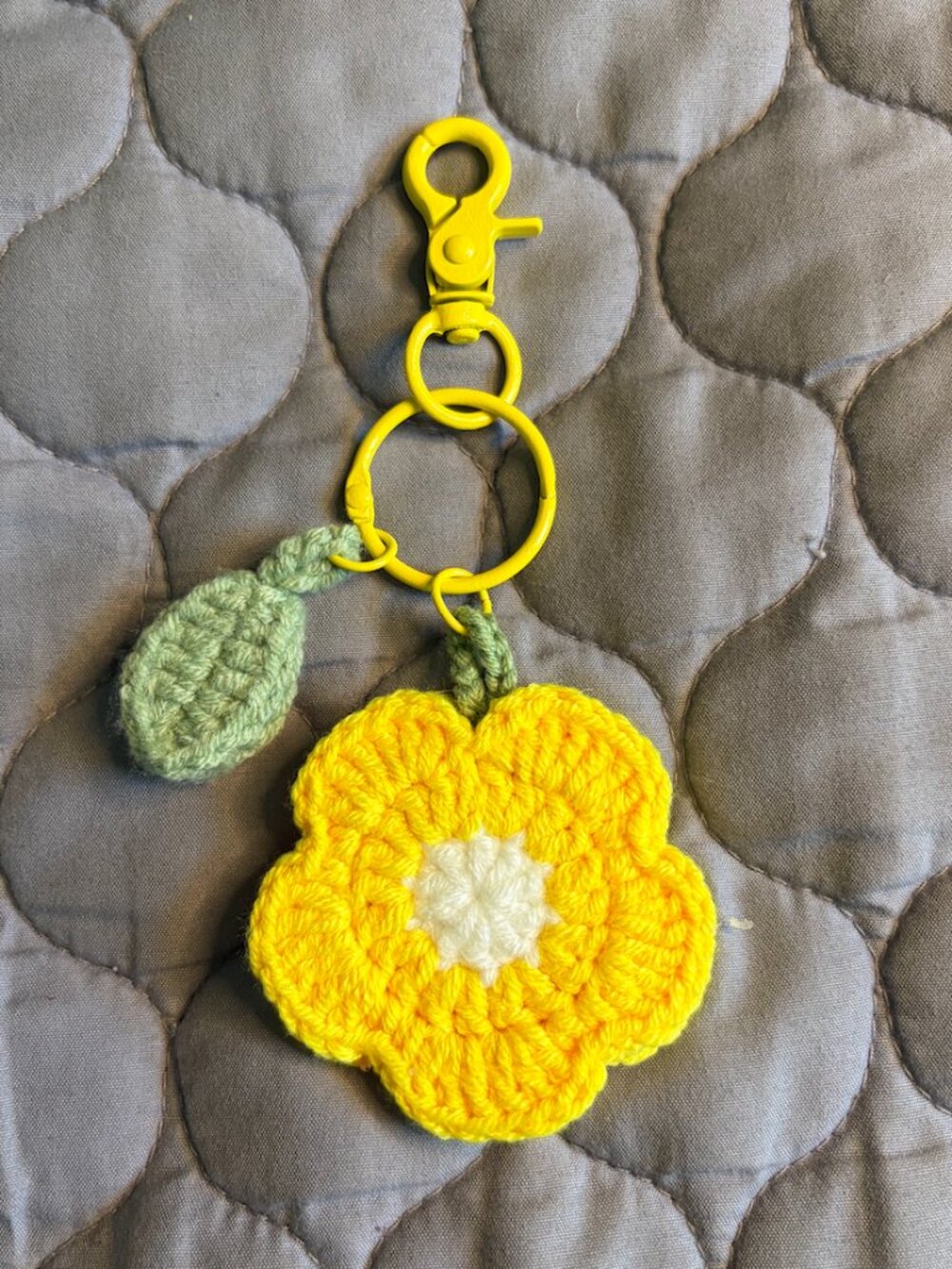 Flat Yellow Floral Keychain